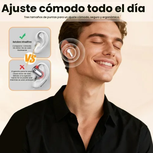 Vista 2 de Auriculares inalámbricos, auriculares Bluetooth 5.4 intrauditivos con estuche con pantalla táctil inteligente, auriculares ANC con cancelación