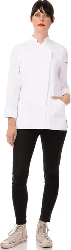 Vista 2 de Chef Works Marrakech V-Series - Abrigo de chef para mujer