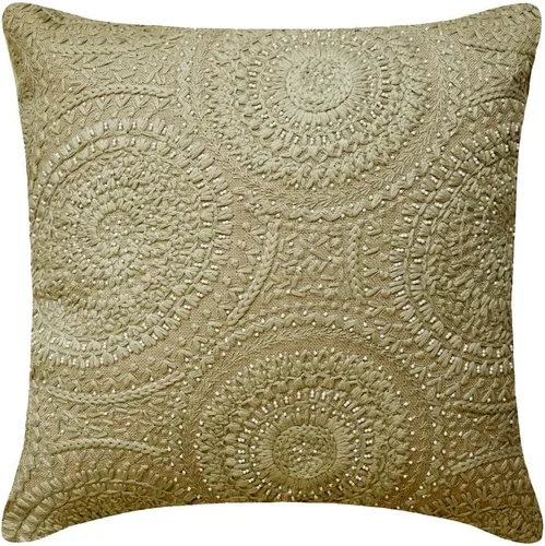 Vista 29 de The HomeCentric Fundas de almohada decorativas beige de 12 x 12 pulgadas (11.8 x 11.8 in), encaje de yute y almohadas marroquíes para sofá
