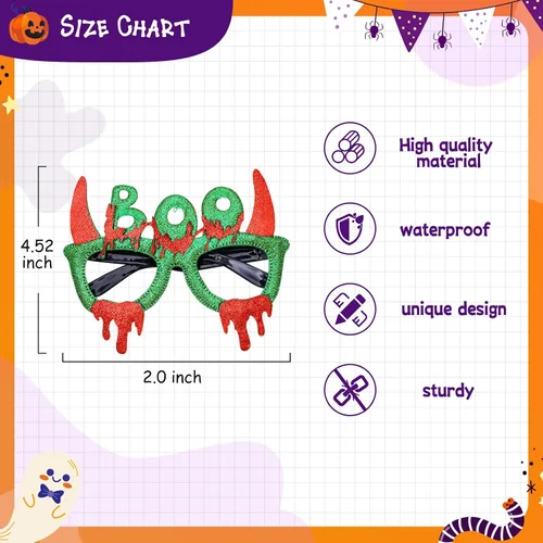 Vista 3 de Max Fun 24 vasos de fiesta de Halloween, gafas de fiesta con purpurina a granel para niños, regalos de fiesta de Halloween, suministros de decoración