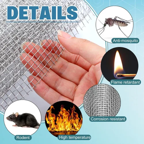 Vista 17 de 2 paquetes de alambre tejido de acero inoxidable 304, malla 120, malla fina, malla tejida de acero para malla de filtro, tela de filtración, 11.8 x