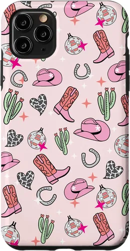 Vista 13 de Cowboy Hat & Boot & Disco Ball Pattern Pink Cowgirl Case for iPhone 17