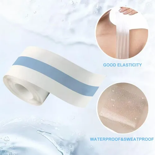 Vista 6 de Cinta invisible transparente impermeable para pechos, cinta suave para levantamiento de senos, cinta para senos grandes con un par de cubiertas
