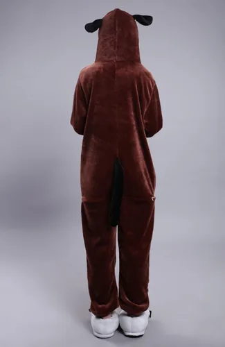 Vista 4 de MizHome Pijama unisex para perros y adultos disfraz de anime de una pieza Marrón
