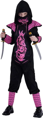 Vista 2 de PGOND Disfraz de ninja rosa para niña