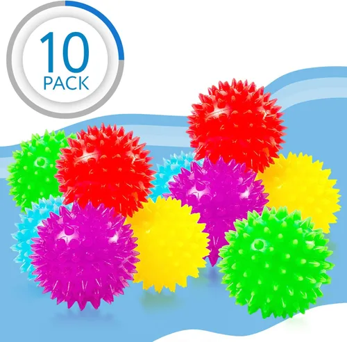 Vista 4 de IMPRESA Bolas de estrés con puntas – Cesta de regalo para niños – Compromiso sensorial y juguetes sensoriales – Recuerdos de fiesta y bolas