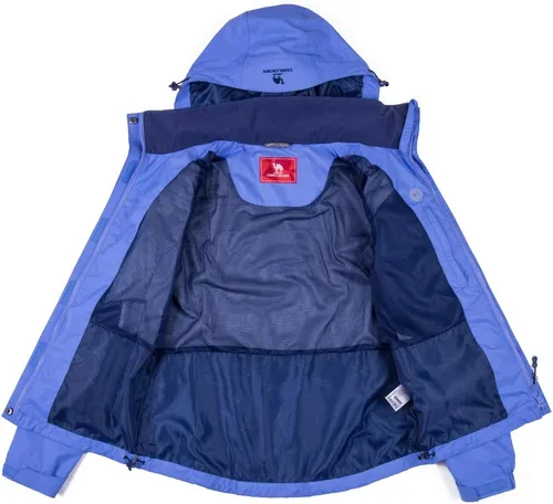 Vista 4 de CAMEL CROWN Chaqueta impermeable ligera para mujer, rompevientos con capucha para exteriores, senderismo, escalada, viajes, Camel