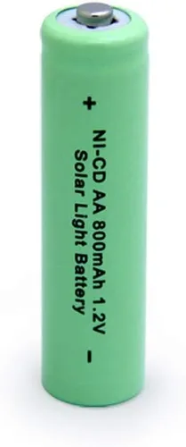 Vista 2 de NICD - Batería recargable AA de 800 mAh para luz solar, lámpara solar, luces de jardín (paquete de 8)