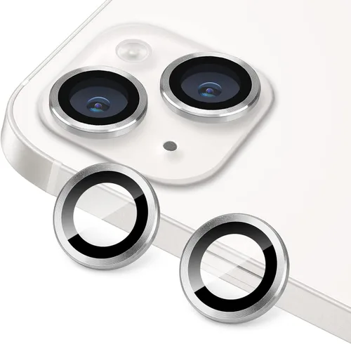 Vista 8 de Protector de Lente de Cámara para iPhone 13 Mini/iPhone 13, Vidrio Templado 9H Anti-Rayones Protector de Pantalla de Cámara de Metal a Prueba
