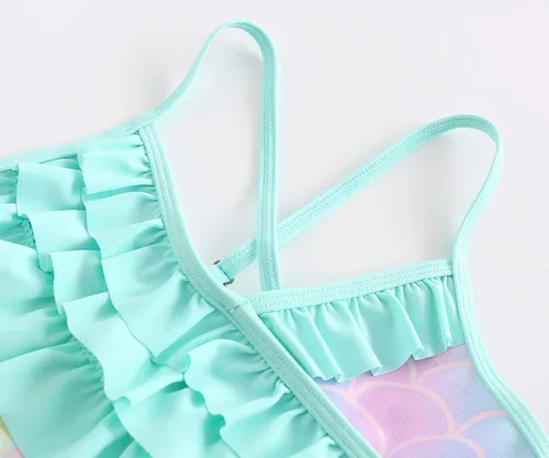 Vista 5 de HowJoJo - Traje de baño hawaiano de una pieza con volantes para niñas