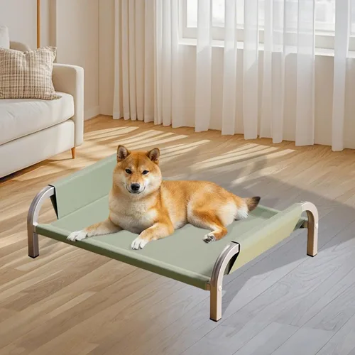 Vista 4 de Cama elevada para mascotas, cama elevada para gatos y gatos, resistente, transpirable, portátil, cómoda, hamaca para mascotas para gatos