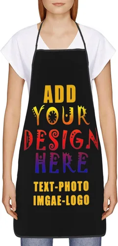 Vista 4 de Delantal personalizado personalizado para mujeres y hombres, delantales de cocina para cocinero, nombre personalizado, texto, logotipo, imagen