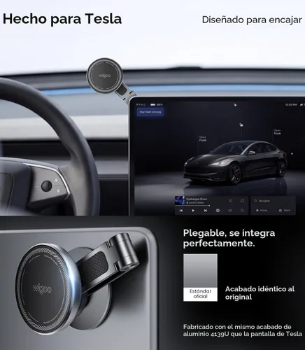 Vista 2 de Wigoo Para Tesla Model 3/Y/YL/X/S Soporte de teléfono, estilo OEM, imán más