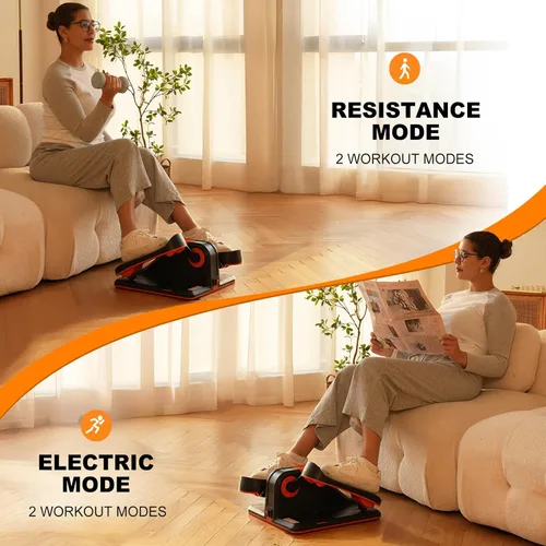 Vista 4 de TOUSAINS Máquina elíptica debajo del escritorio para personas mayores, ejercitador eléctrico de piernas con aplicación y control remoto, pedal