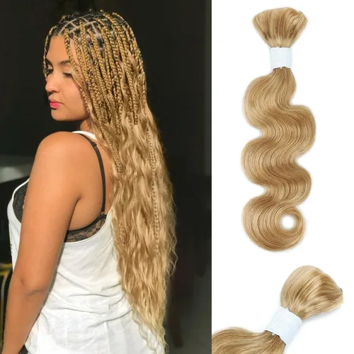 Vista 8 de Liqusee Cabello Humano para Trenzar 3.53 oz Un Paquete 14 Pulgadas Negro Natural Ondulado Rizado a Granel Cabello Humano para Trenzar Sin Trama 100%