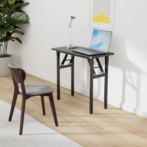 Vista 2 de Need - Escritorio plegable de 31 1/2" sin ensamblaje, mesa pequeña para computadora, escritorio robusto y resistente para espacios pequeños, marco