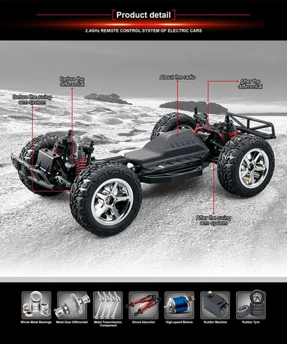 Vista 4 de Coche RC a escala 1:12 Desert Buggy de alta velocidad 30 MPH+4x4 Autos de carreras rápidas RTR Racing 4WD Energía eléctrica 2.4 GHz Radio Control