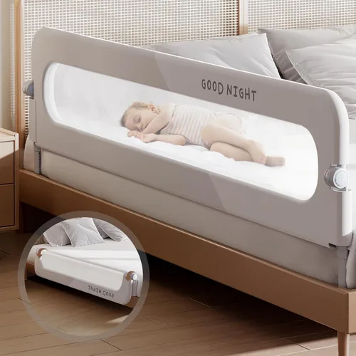 Vista 10 de Rieles plegables para cama infantil, parachoques de protección para cuna, riel lateral de cama seguro para camas individuales, queen, king
