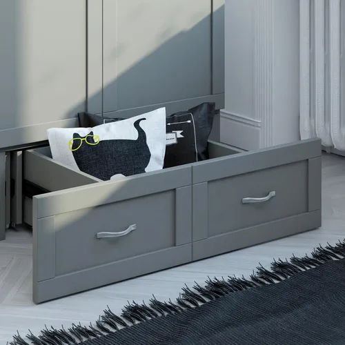 Vista 5 de AFI, Hamilton Twin XL Murphy - Cómoda de cama con colchón y cajón de 6 pulgadas, color gris