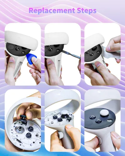 Vista 4 de Replacement Kit for Meta Quest 2 Controllerfor Oculus Quest 2 Controller(9 in one),Repair Accessories for Oculus Quest 2 Controller,Includes