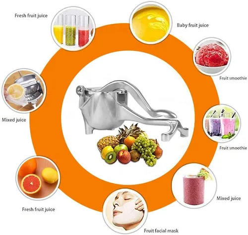 Vista 3 de Exprimidor manual de frutas de acero inoxidable Exprimidor de mano de aleación resistente portátil Exprimidor de limón naranja exprimidor de cítricos