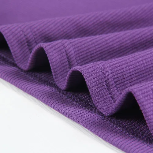 Vista 4 de Artfish Top corto básico de manga larga con cuello cuadrado para mujer