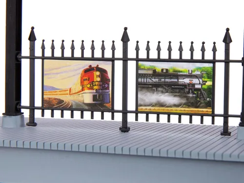 Vista 3 de Lionel O Gauge - Plataforma iluminada de estación de tren, accesorio de tren con luces LED, decoración de diseño de tren, 14+