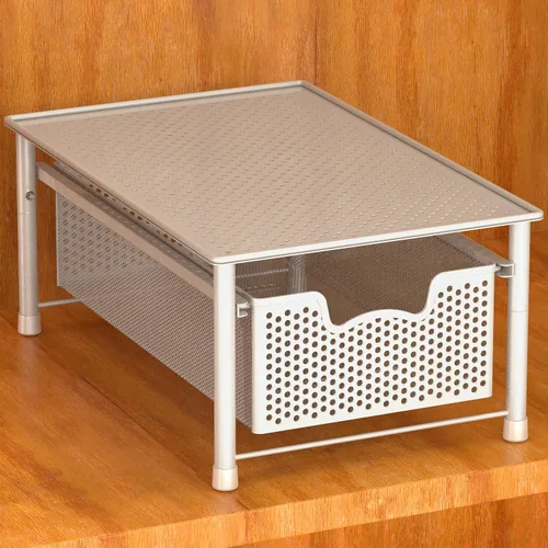 Vista 11 de Simple Houseware - Organizador con cajones de cesta apilables para gabinete, bronce