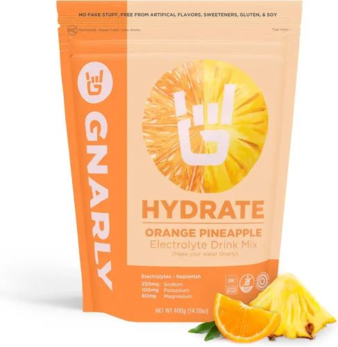 Vista 11 de Gnarly Nutrition Hydrate Electrolyte Powder - Mezcla de bebida hidratante para ejercicio de pomelo rojo rubí - Contenido NSF certificado - Solución
