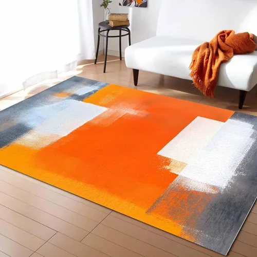 Vista 11 de Alfombra abstracta rosa y gris de San Valentín de 2 x 3 pies, alfombra estética geométrica moderna, antideslizante, rectangular, lavable