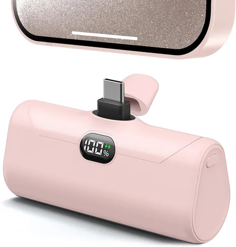 Vista 10 de Pequeño banco de energía USB C con soporte plegable para iPhone 17/Samsung Galaxy S25, cargador portátil del tamaño de la palma cargador de batería