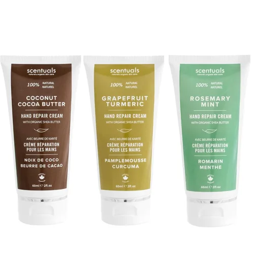 Vista 8 de Scentuals Crema de manos con aceite esencial de pomelo y cúrcuma, manteca de karité, manteca de cacao, aceite de argán y almendras, vitamina E