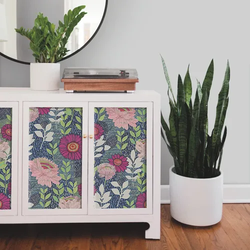 Vista 7 de RoomMates Tamara Day RMK12513RL - Papel tapiz autoadhesivo para jardín botánico, color azul