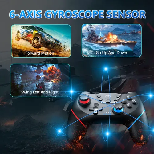 Vista 5 de YUYIU Upgraded Switch Controller Switch Pro Controller-Switch Remote Gamepad Joystick for Nintendo SwitchSwitch LiteSwitch OLEDPro Controller Switch
