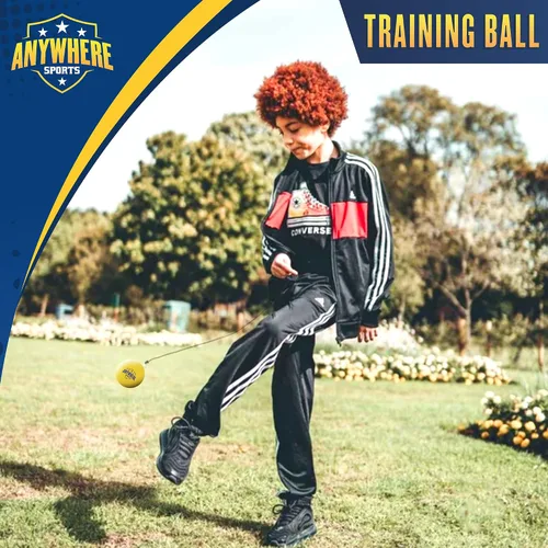 Vista 2 de Anywhere Sports - Entrenador 3 en 1 de fútbol/fútbol/rugby – Patada, toque y práctica en solitario con correa ajustable – Control de pelota maestra