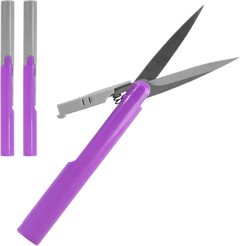 Vista 14 de JubileeYarn - Tijeras de viaje portátiles, estilo pluma, color morado, 1 par