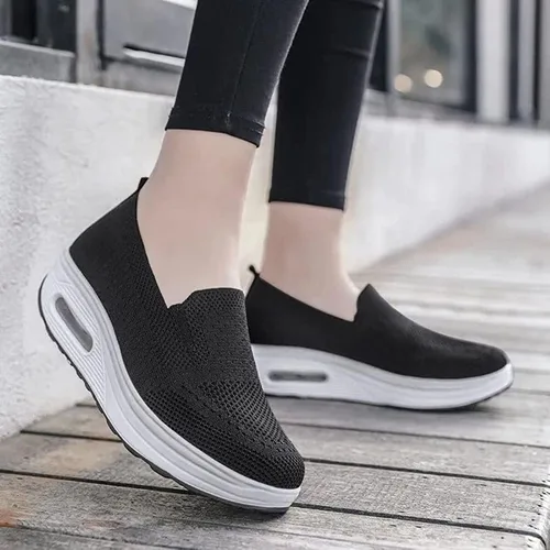 Vista 2 de MIXAROLA Tenis ortopédicos para mujer, con plataforma, elásticos, cómodos, informales, a la moda, para caminar