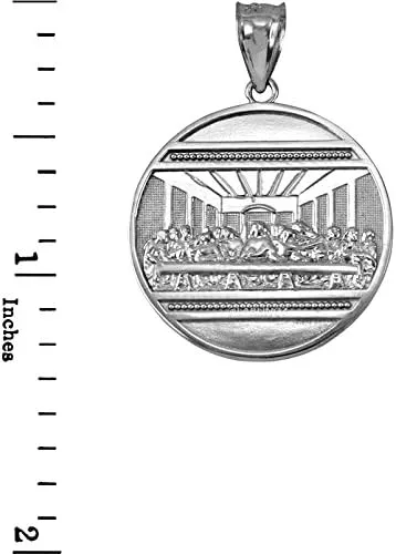 Vista 4 de LA BLINGZ Colgante de plata de ley para la última cena, M, Plata