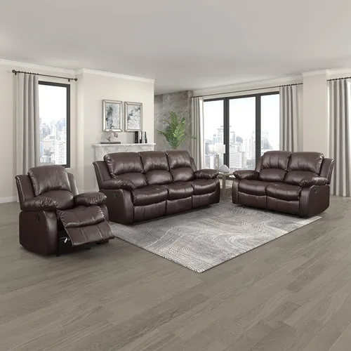 Vista 17 de Lexicon Humphreys Wall-Hugger - Juego de sala de estar reclinable manual, 2 piezas, color negro
