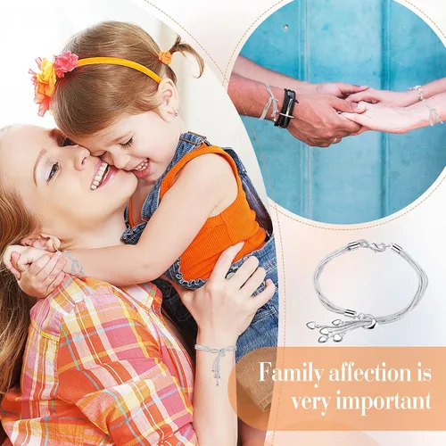 Vista 6 de MTLEE 2 cadenas de cinco líneas con eslabones de cinco corazones pulsera italiana de cinco líneas con collar de amor de cinco corazones collar