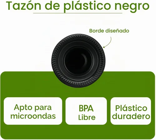 Vista 6 de PLASTICPRO 100 cuencos de plástico negros ligeros de 5 onzas, cuencos pequeños de plástico para sopa, platos negros para ensalada y postre
