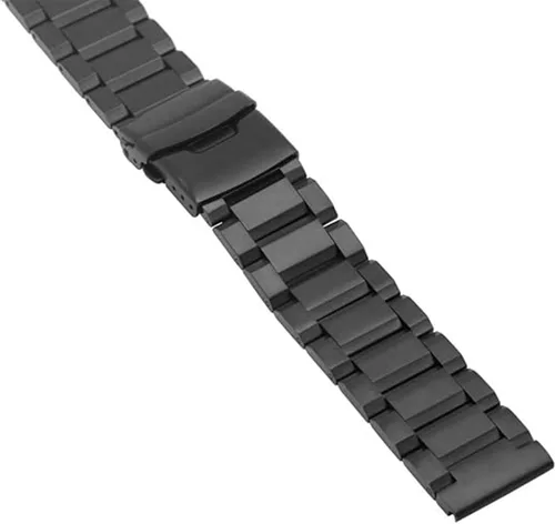 Vista 6 de Extensible de acero inoxidable para reloj, con acabado mate cepillado, de 18mm20mm22mm24mm, doble hebilla, color negro o plateado