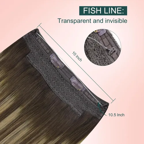 Vista 125 de Easyouth Extensión de cabello humano rubio con cola de caballo, extensiones de cabello humano rubio dorado con reflejos rubios, extensiones