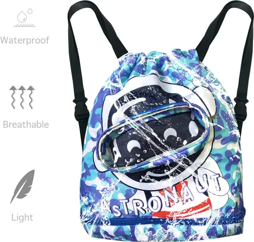 Vista 2 de DANUC Bolsa de natación para niños, mochila de playa, bolsas de yoga, impermeable, mochila deportiva para gimnasio, C6, Anime de dibujos animados