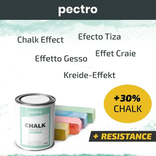 Vista 3 de Pintura de tiza para muebles 25 fl.Oz. (750ml) + Pincel especial de pintura de tiza - Pintura para muebles sin lijar ni imprimar - Pintura de tiza
