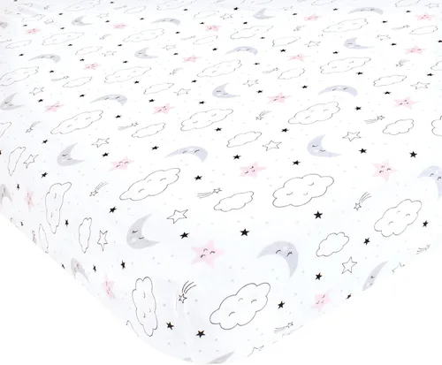Vista 19 de Hudson Baby Sábana bajera ajustable unisex de algodón para cuna, avión, talla única