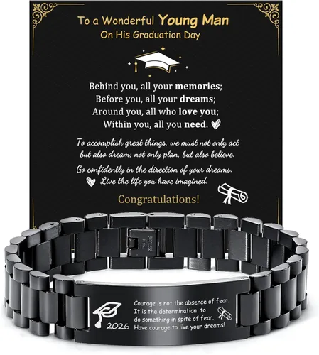 Vista 14 de MEALGUET Regalos de graduación para él, pulsera de graduación personalizable, regalo inspirador para graduados universitarios de clase de 2025