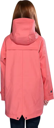Vista 2 de SOLOCOTE Chaqueta impermeable de goma con capucha para niños impermeable resistente al viento talla 5-14 años