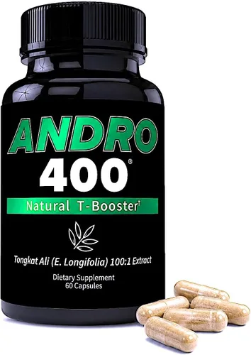 Vista 2 de Andro400 Suplementos naturales T Booster para hombres – Tradicional Tongkat Ali (Eurycoma Longifolia) Extracto 100:1 – Fórmula herbaria