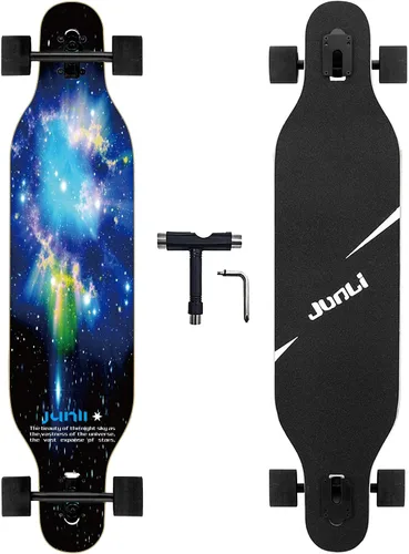 Vista 9 de Junli - Patineta Freeride de 41 pulgadas, para skateboarding, estilo libre y pendientes.